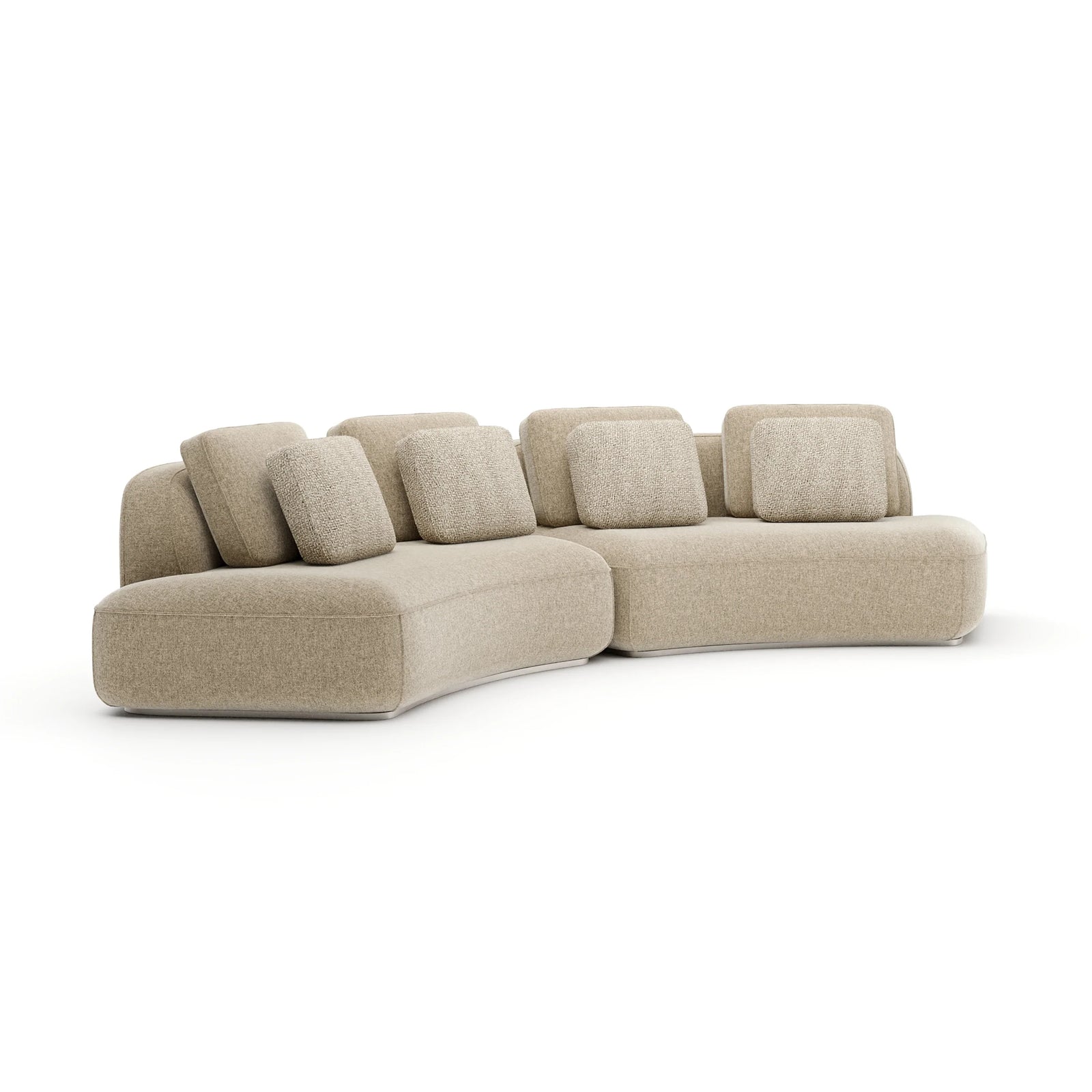Sasso 2Pc Curved  Sofa - Oatmeal