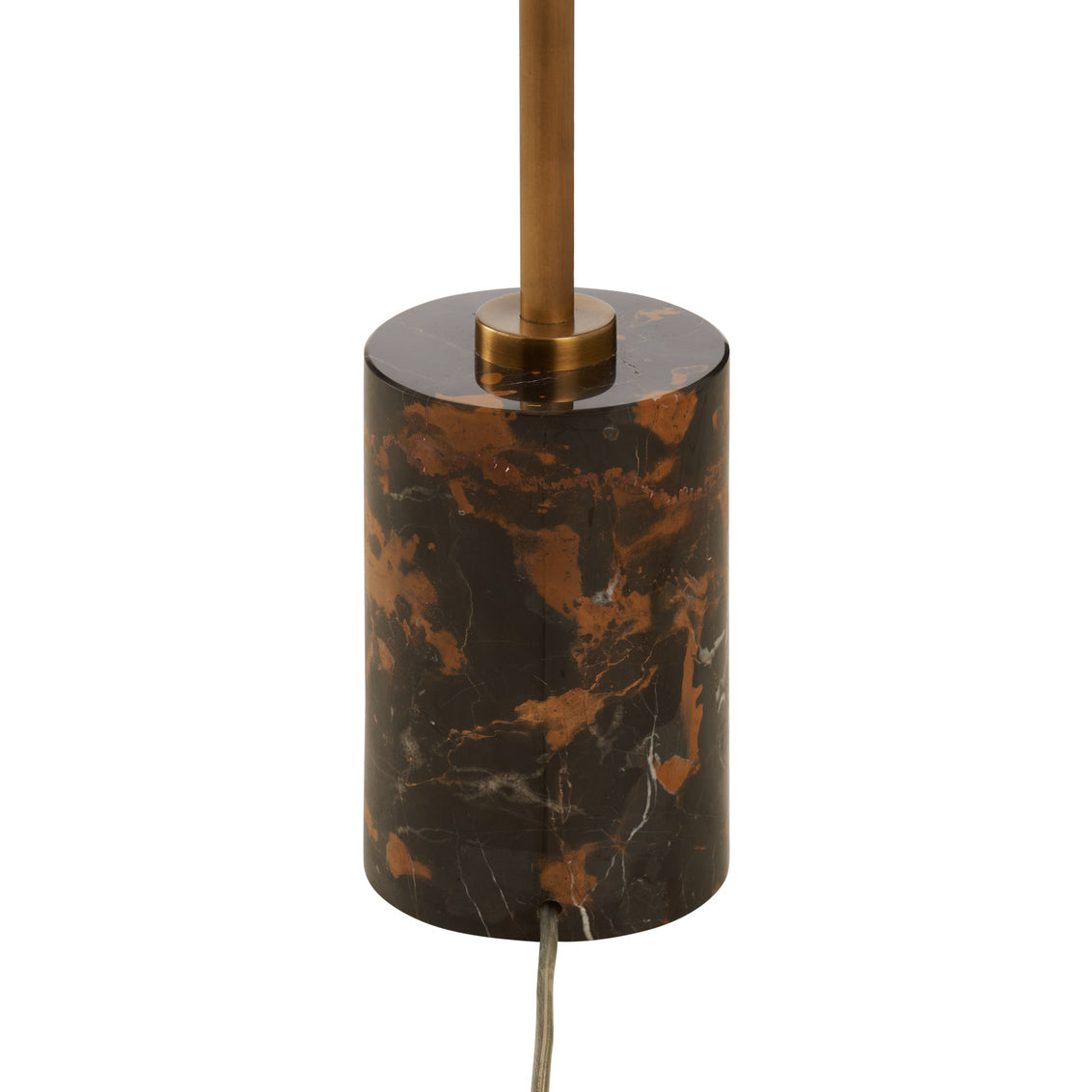 Lambeth Floor Lamp - Brown Marble in Natural Brown/Antique Brass / Marble - Chelsea House