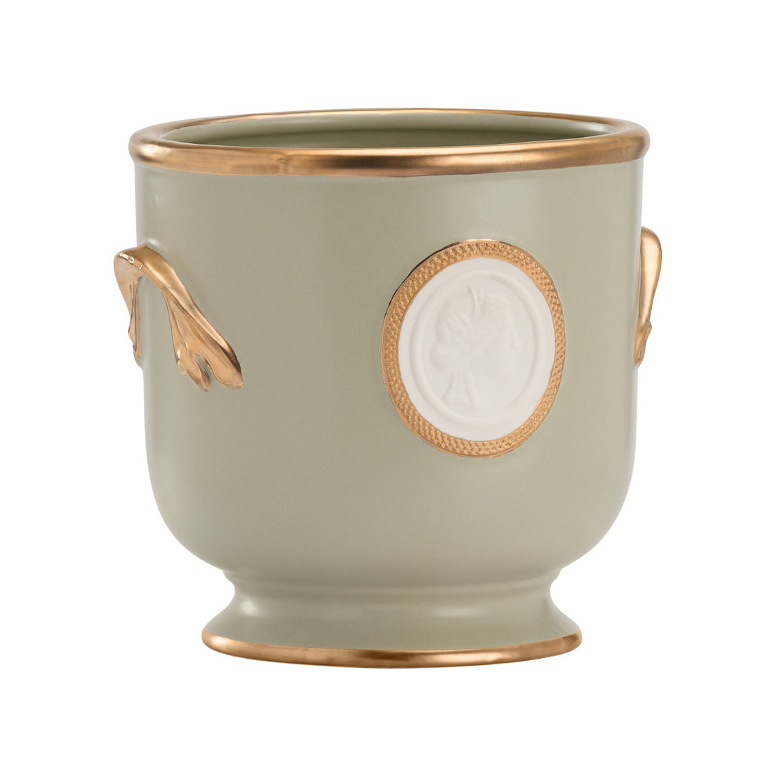 Intaglio Cachepot- Green