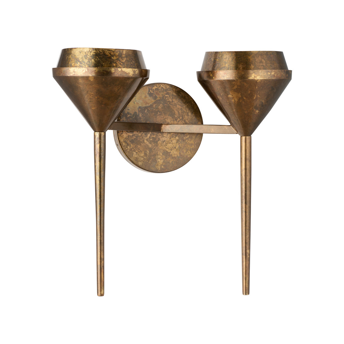 Ramsey Double Sconce - Weathered Brass