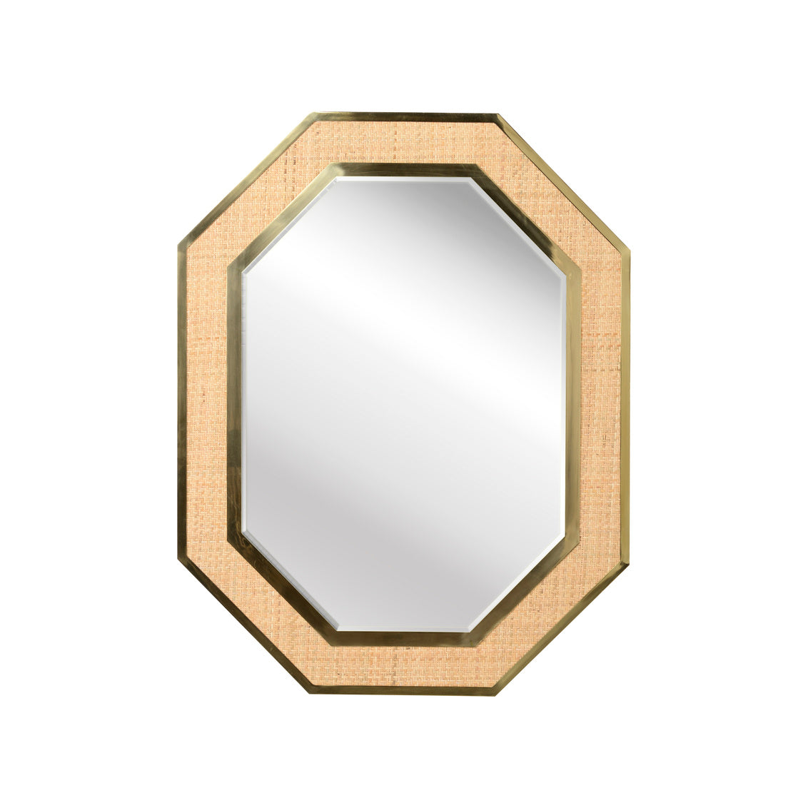 Dunbar Brass And Cane Mirror