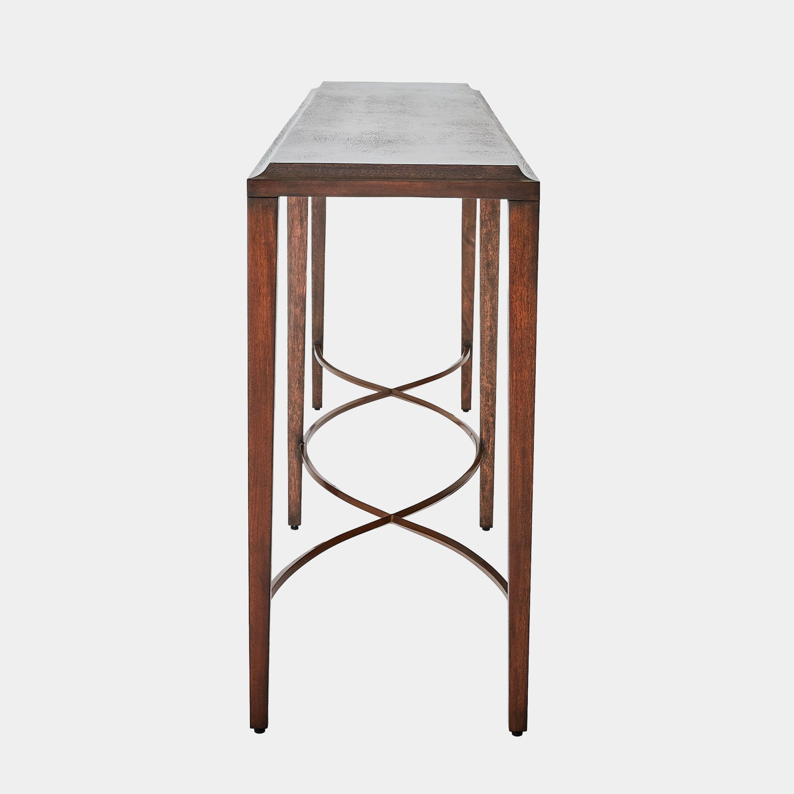 Topsey Rail Console-Okume/Brass