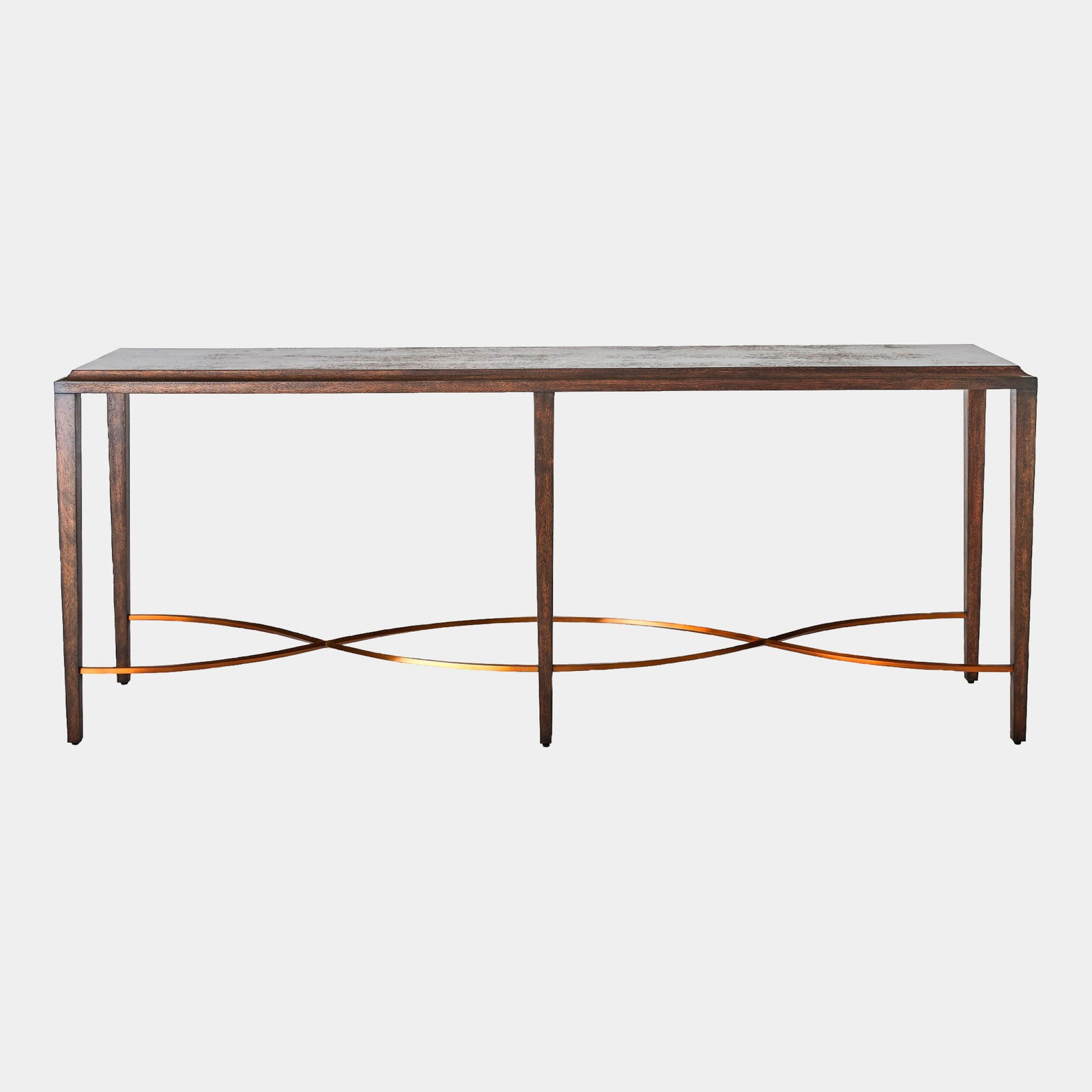 Topsey Rail Console-Okume/Brass