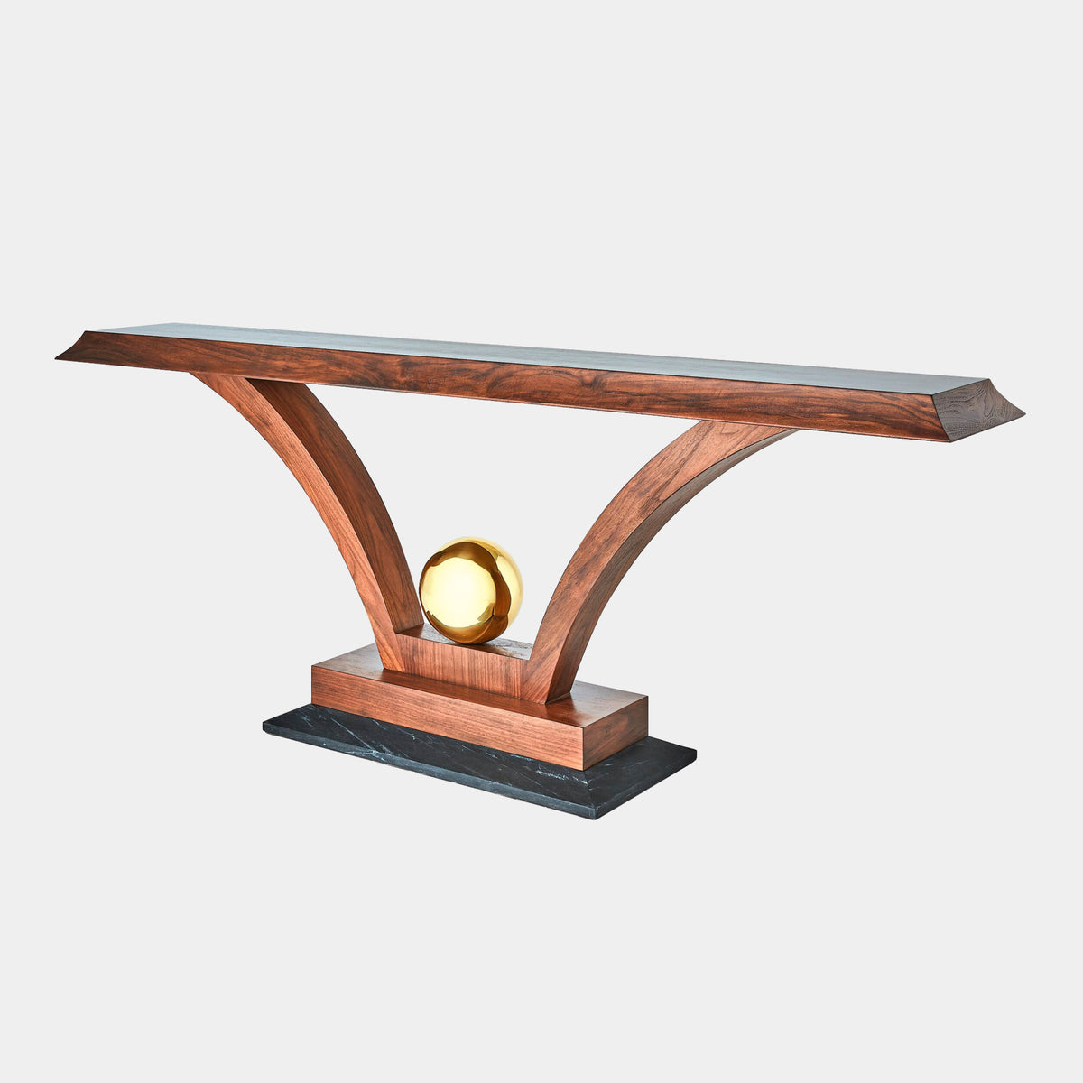 Colby Console-Walnut/Brass
