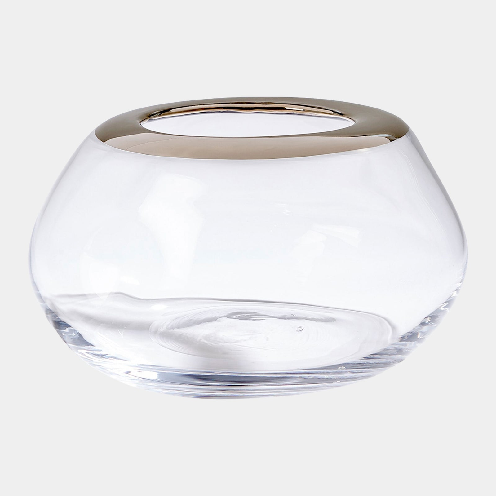 Harper Organic Formed Vase-Platinum Rim-Lg