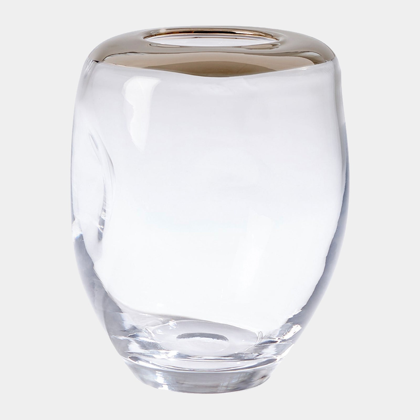 Harper Organic Formed Vase-Platinum Rim-Med