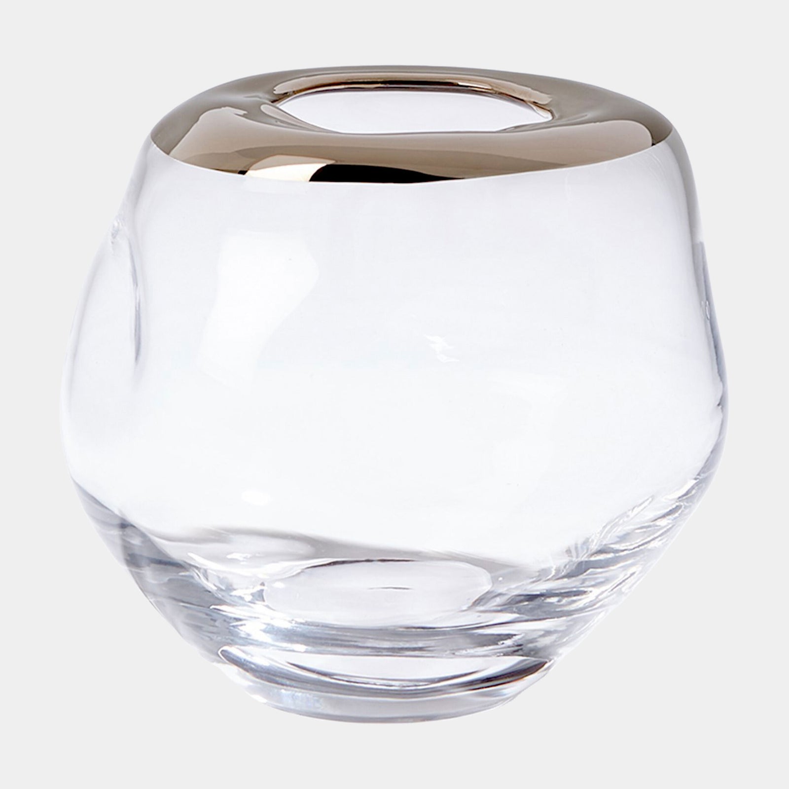 Harper Organic Formed Vase-Platinum Rim-Sm