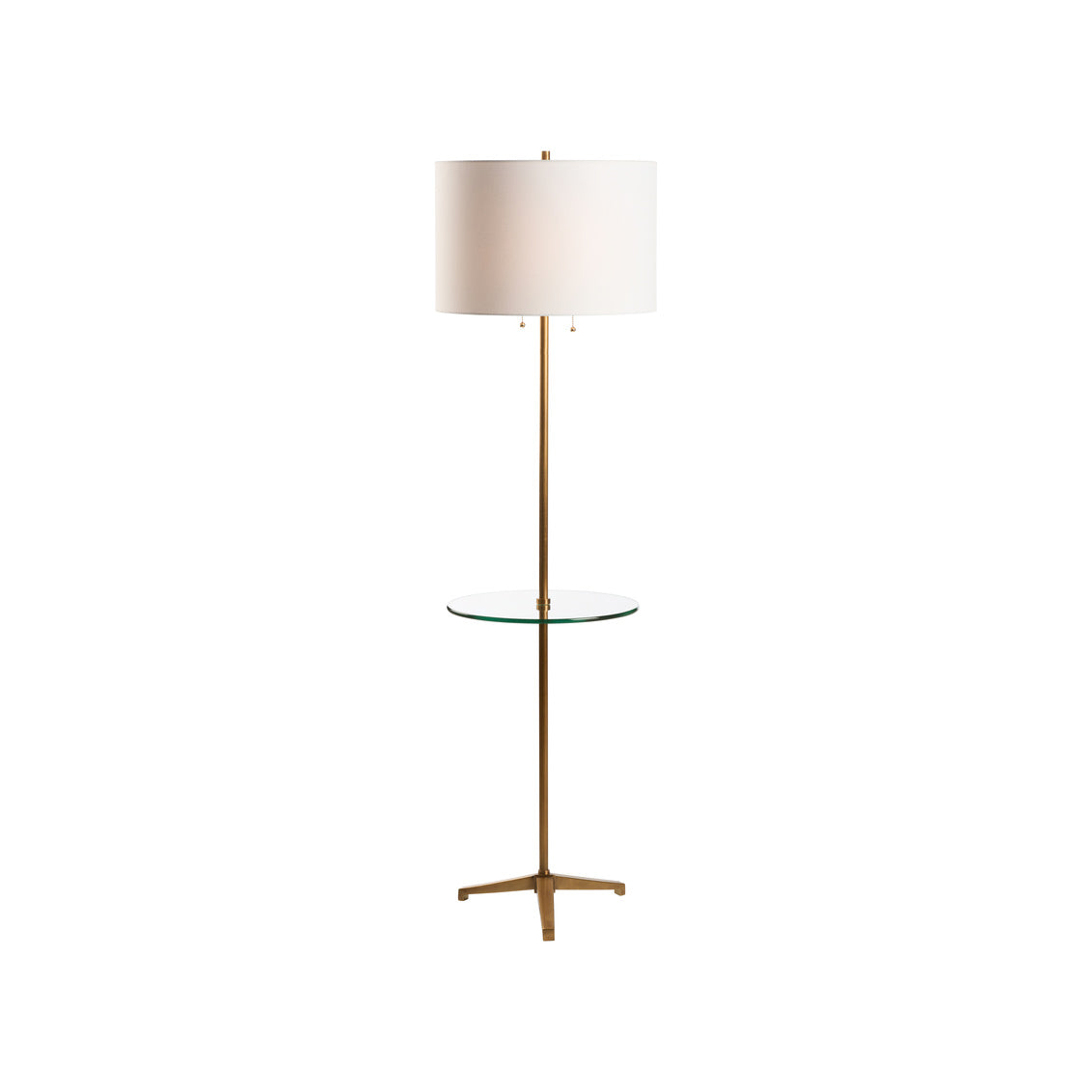 Blythwood Floor Lamp w/ Glass Table - Aged Brass in 63 / Metal - Chelsea House