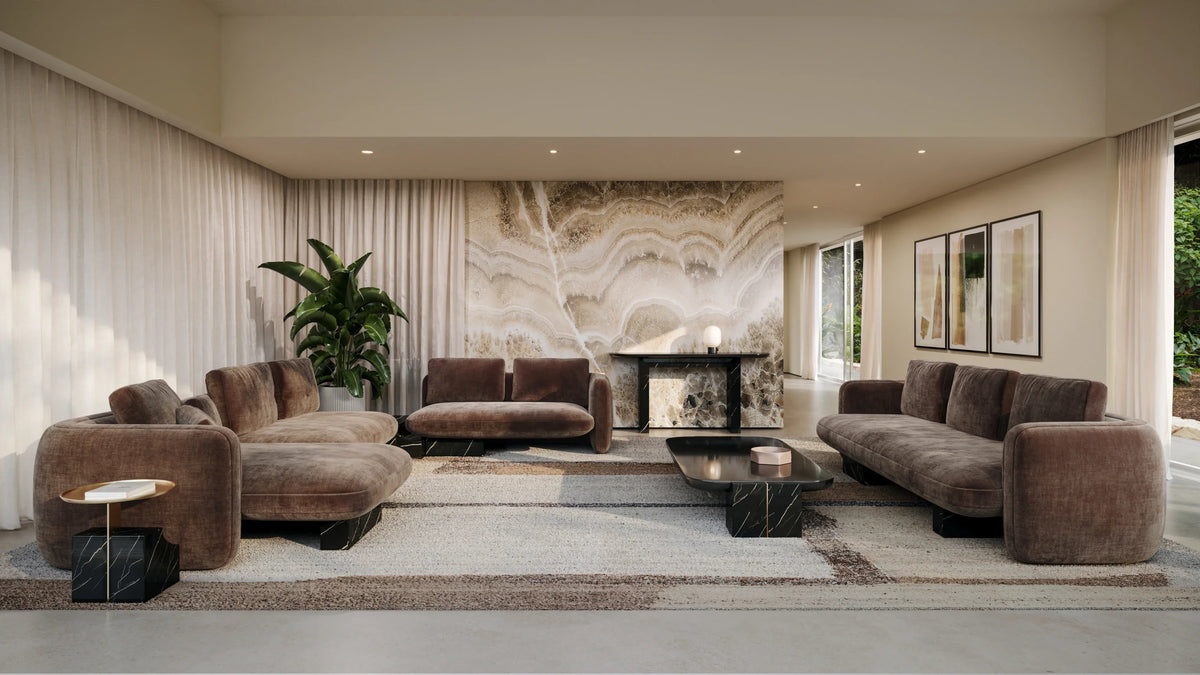 Overlap Raf Loveseat Dark Taupe