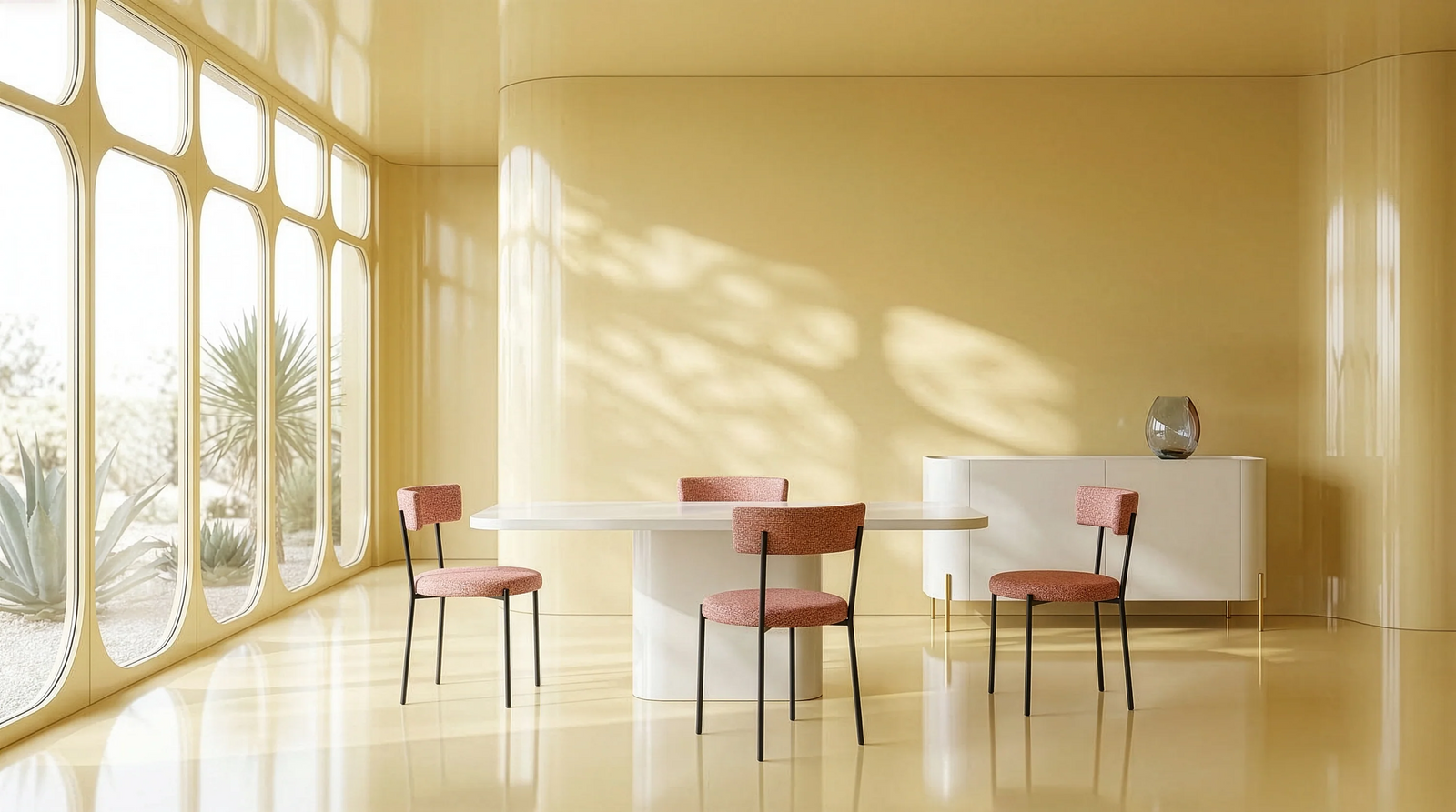 Atom Dining Table - Latte