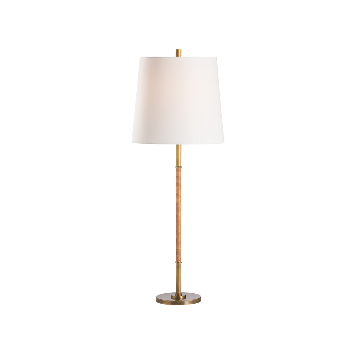 Amelia Rattan Lamp - Aged Brass in 33 / Metal - Chelsea House