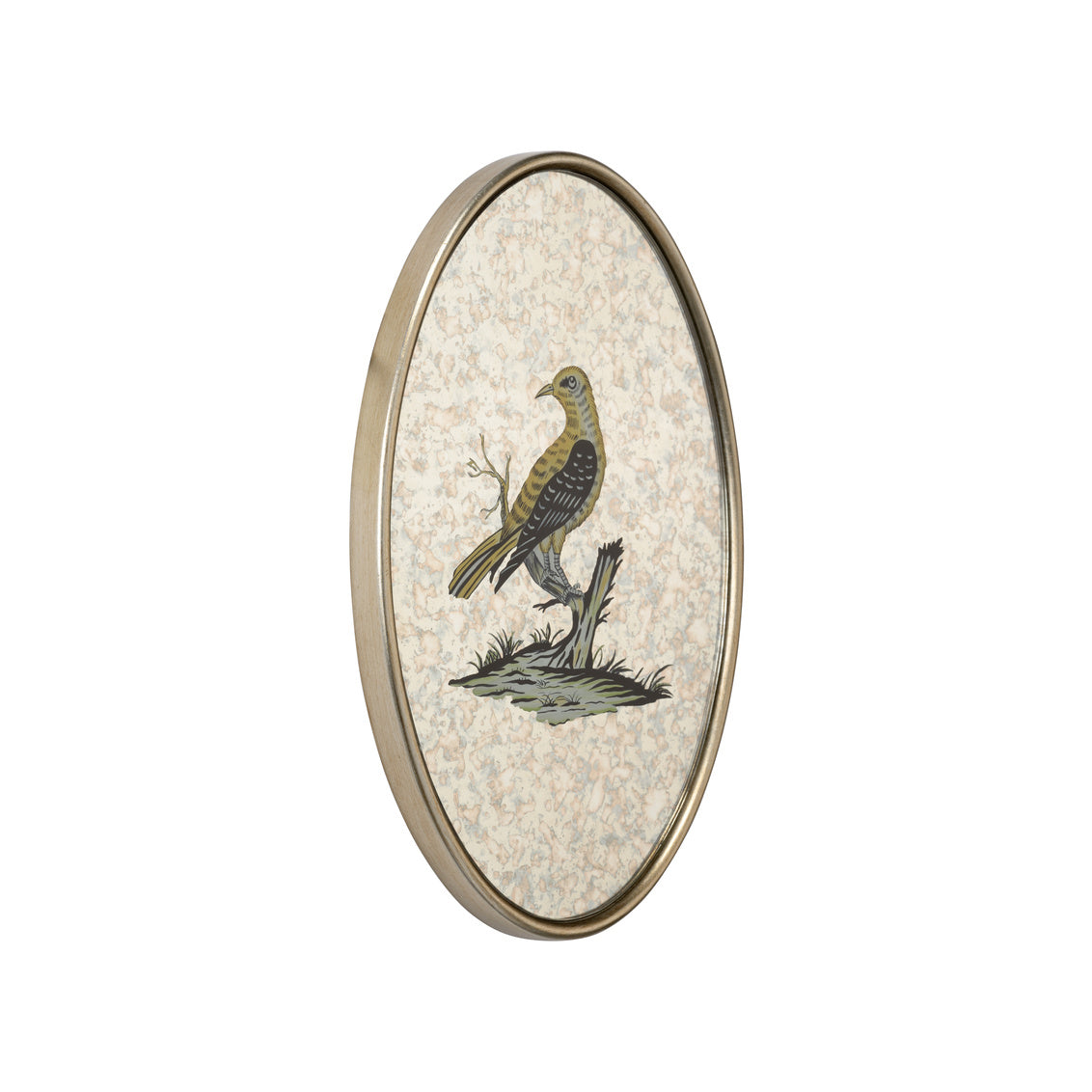 Oval Antiqued Mirrored Bird-A in 15 / Wood - Chelsea House