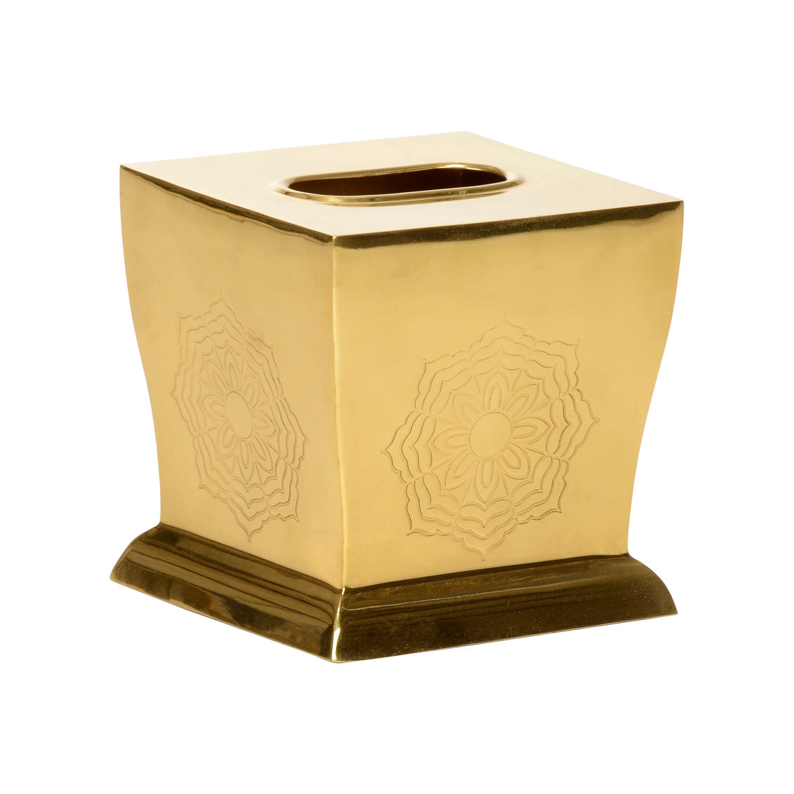 Waved Edge Tissue Box - Brass
