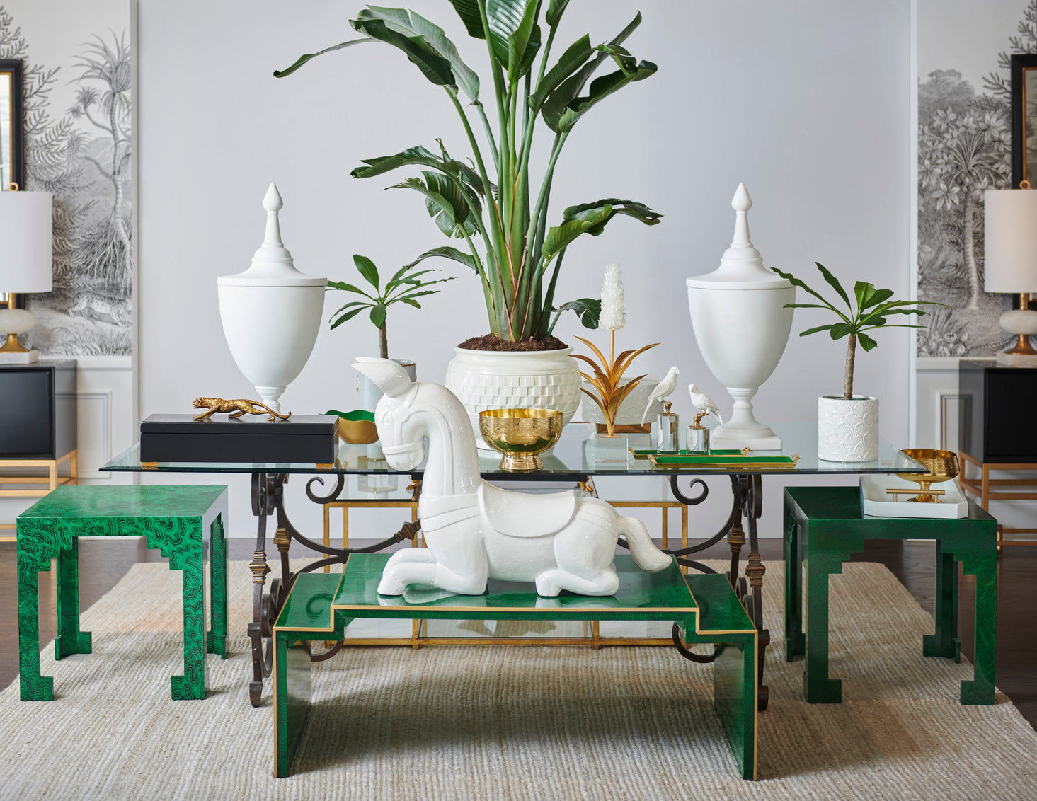 Chatsworth Table - Green in 18.5 / Wood - Chelsea House
