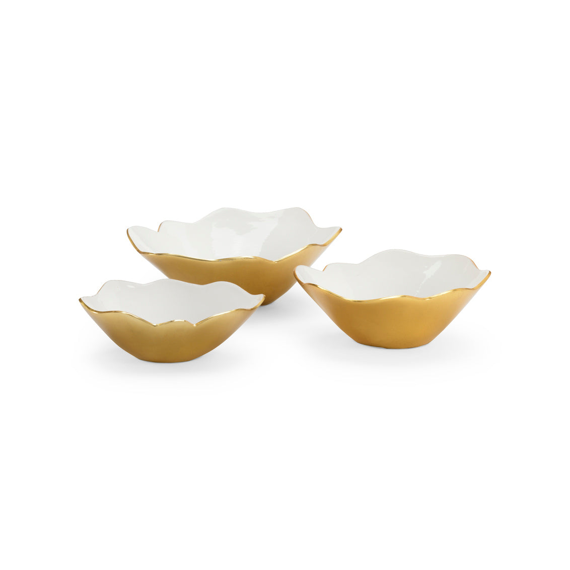 White Enameled Bowls (S3) in 4 / Aluminum - Chelsea House