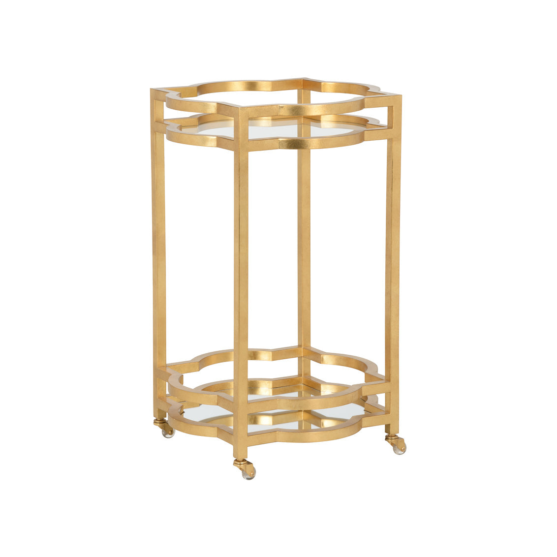 Quatrefoil Bar Cart - Gold in 34 / Metal - Chelsea House
