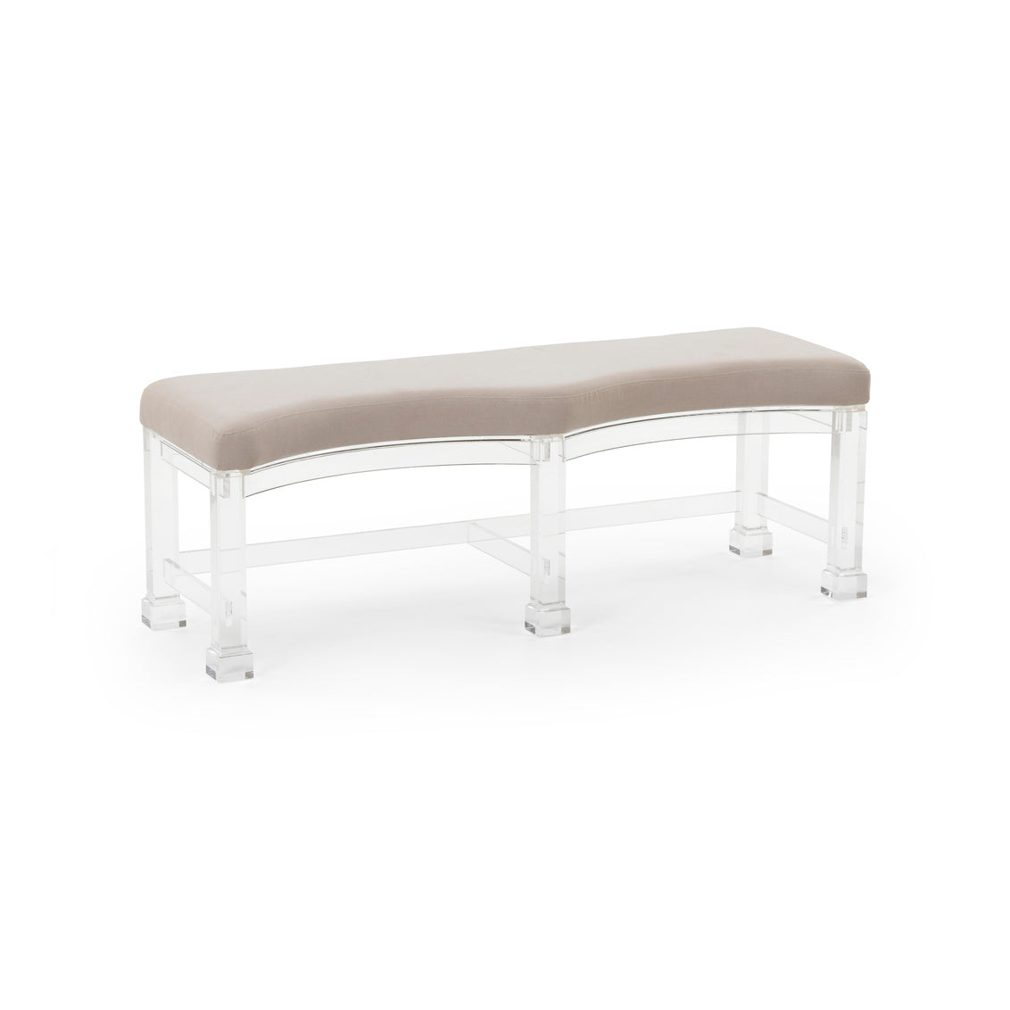 Hollywood Acrylic Bench in Clear/Acrylic / Acrylic - Chelsea House