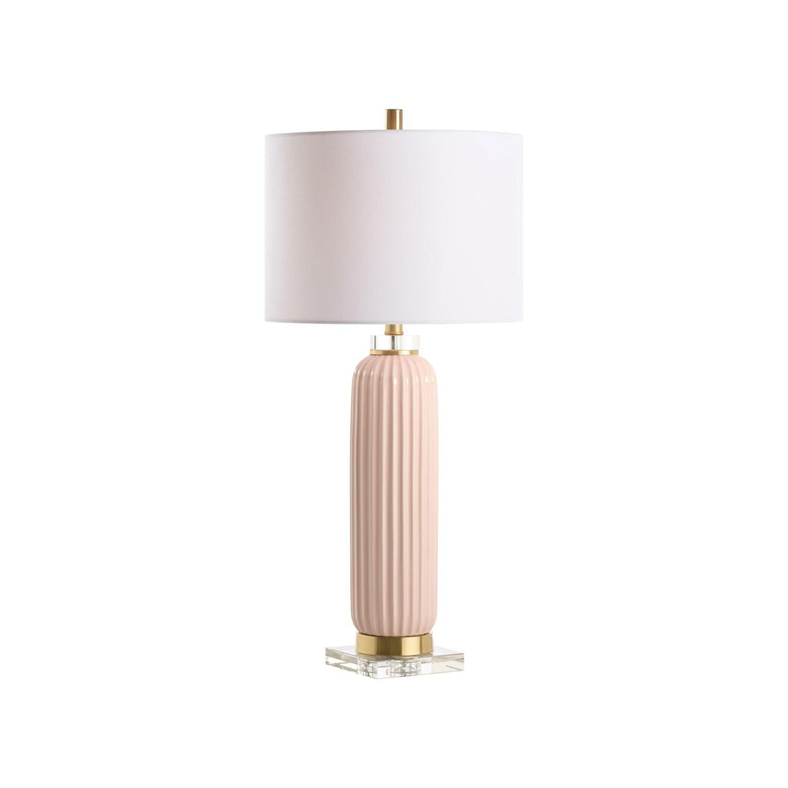 Samuel Ceramic Lamp - Pink in Pink Glaze / Ceramic/Porcelain - Chelsea House