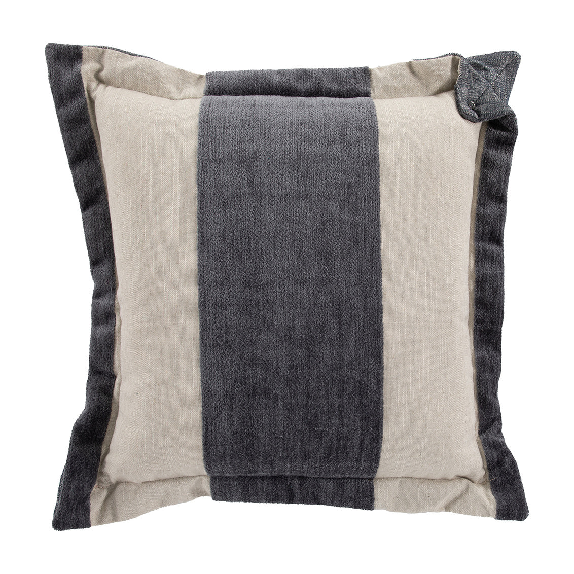 Wide Stripe Chenille Slate Feather 22x22