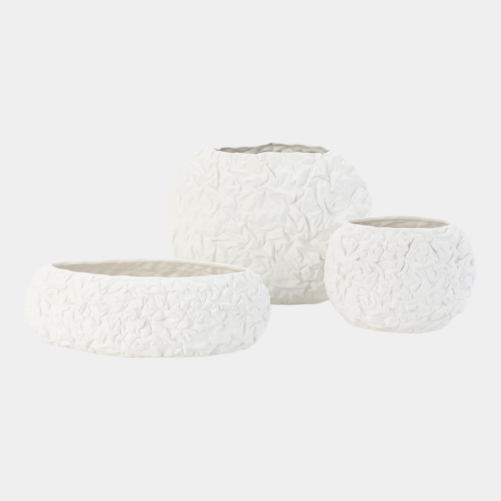Sherrie Crinkled Paper Bowl-Matte White