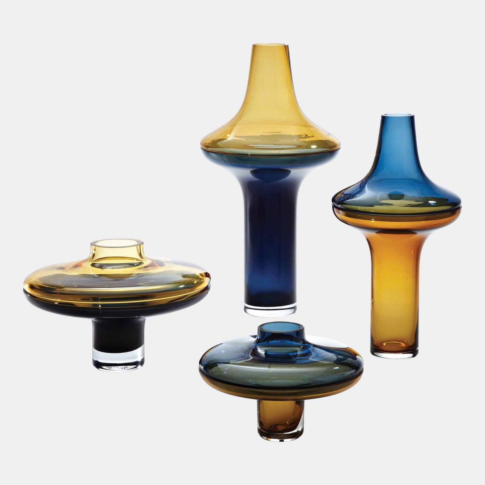 Drake Low Cobalt Over Amber Vase