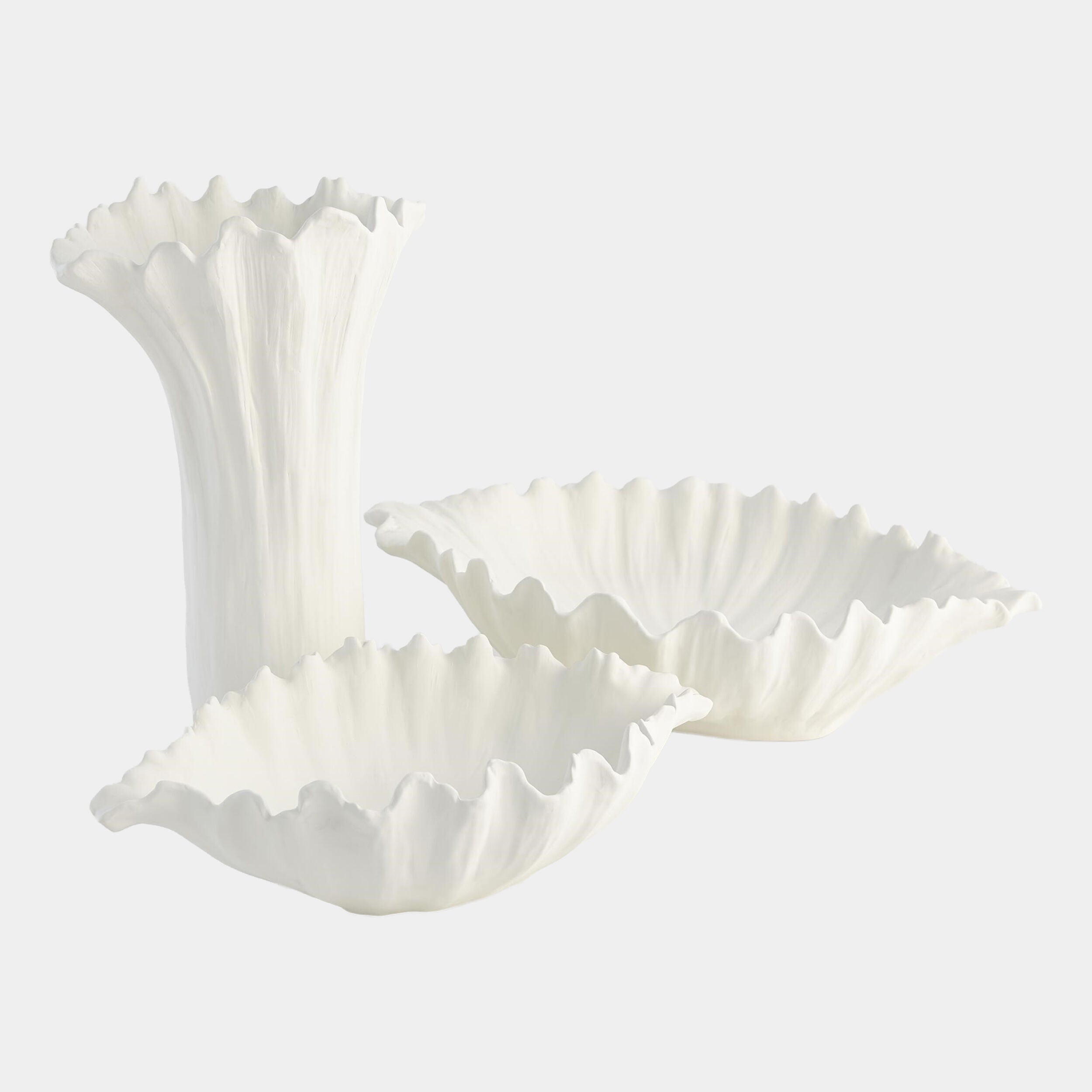 Mareggiata Organic Wave Tall Bowl-White