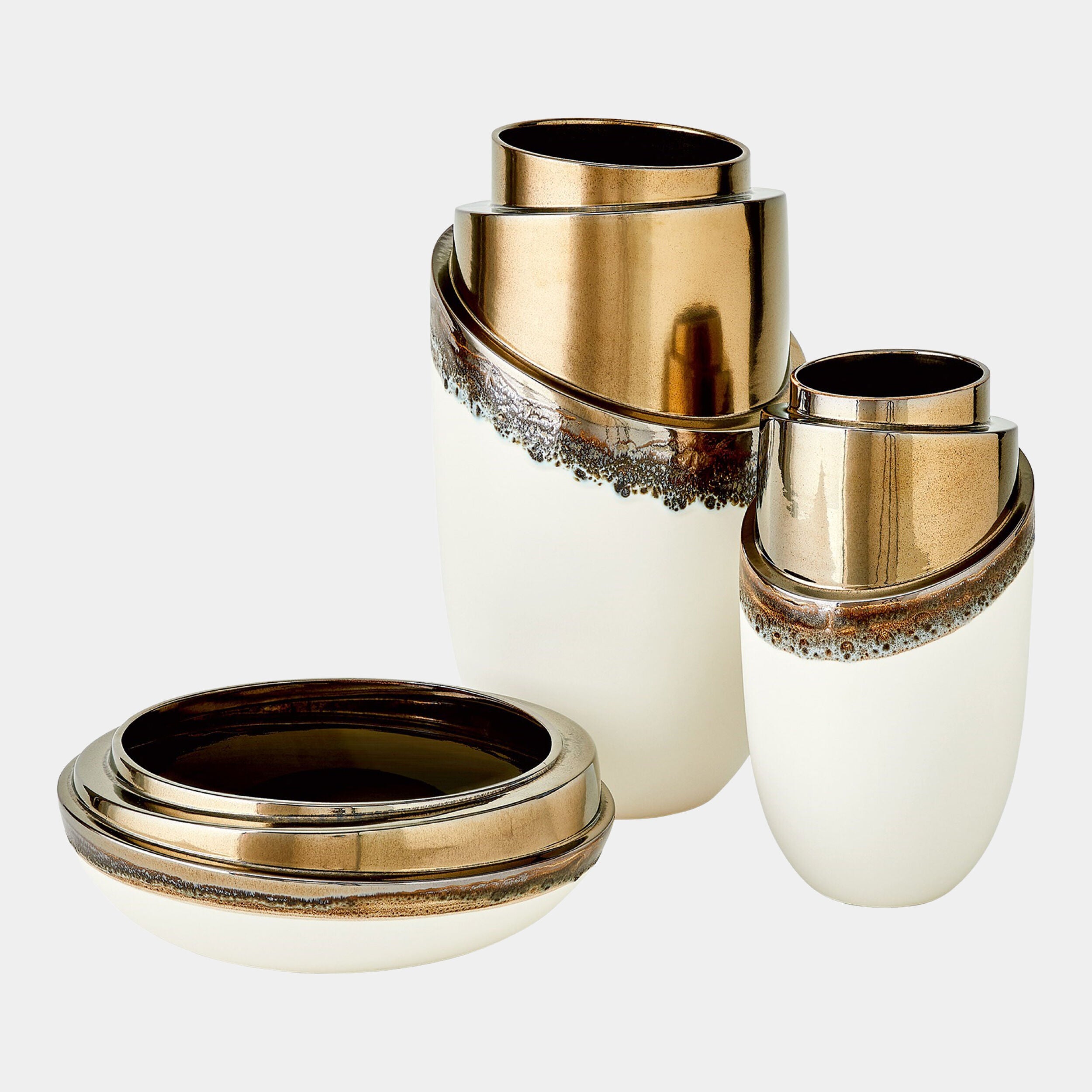 Slant Stack Bowl-Reactive Bronze