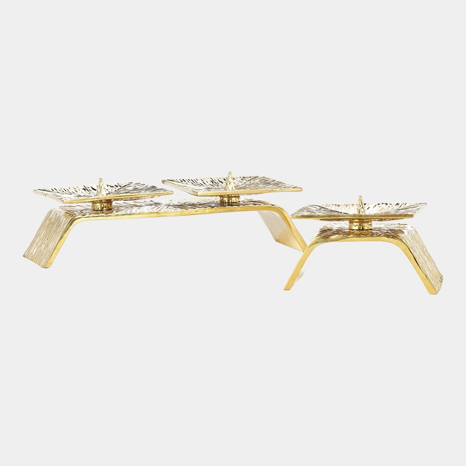 Double Torch Candleholder-Brass