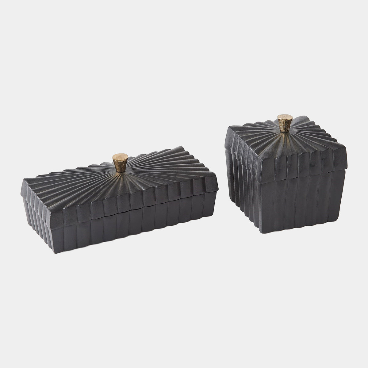 Milena Square Box-Black w/Gold Knob