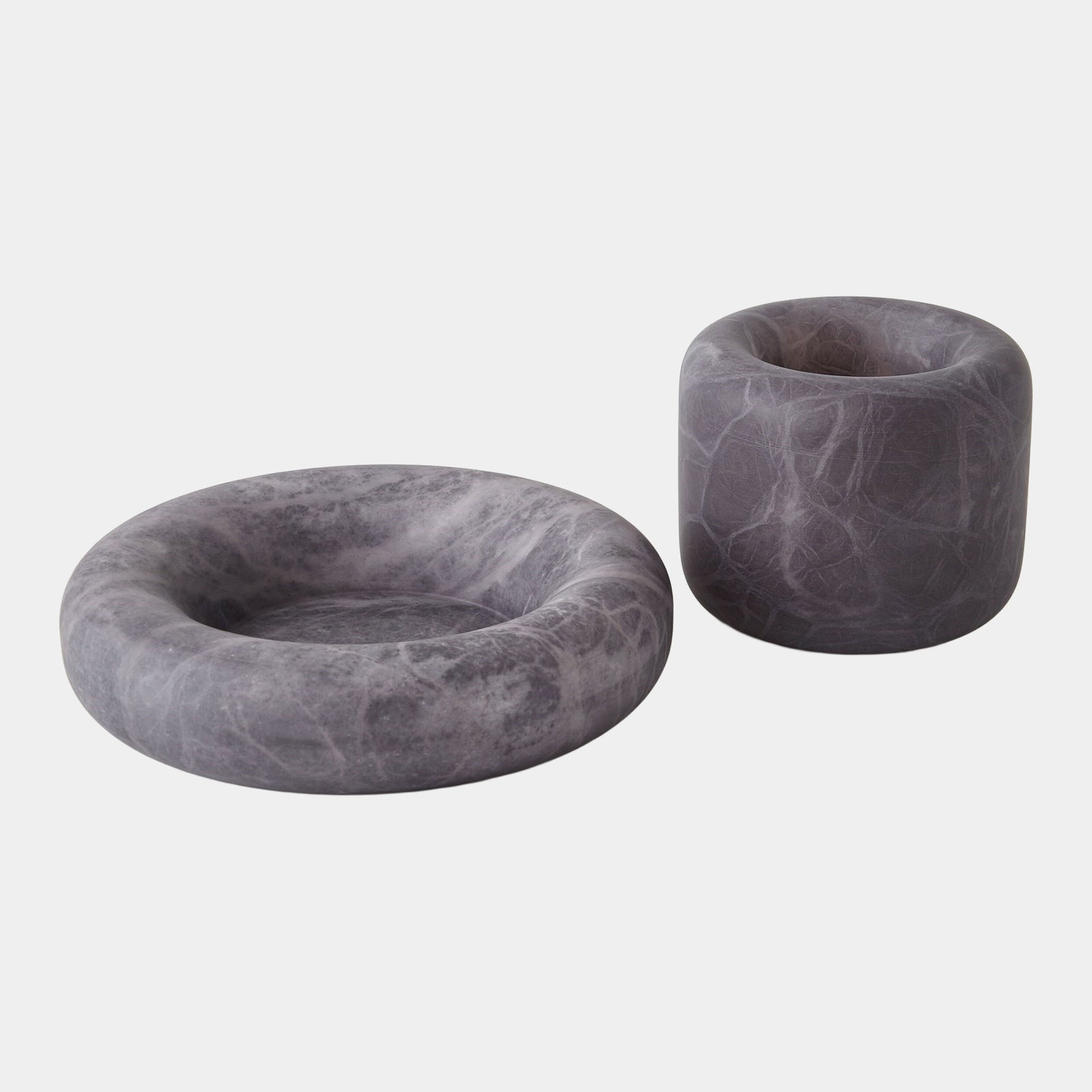 Claudia Ring Bowl-Alabaster-Gray-Tall