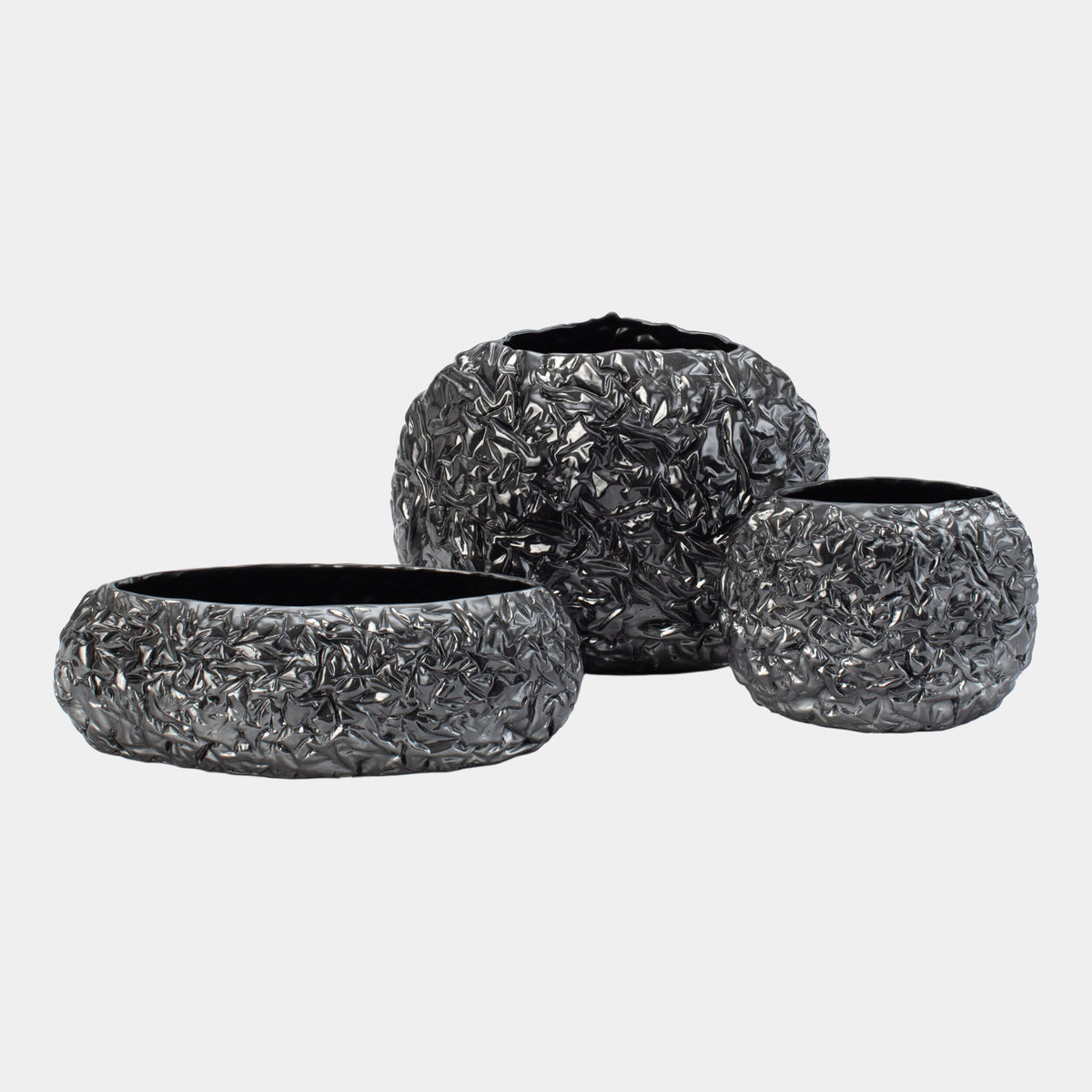 Sherrie Crinkled Paper Bowl-Silver