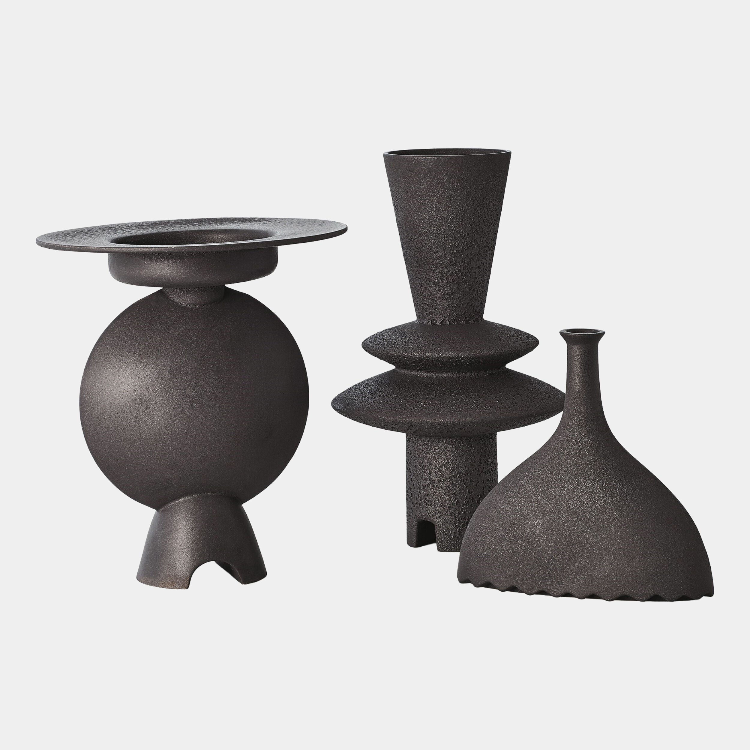 Adelyn Geometric Vase-Black
