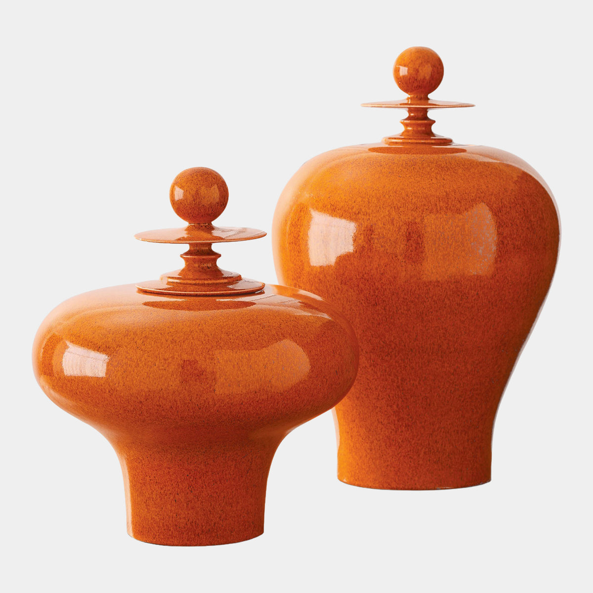Happy Temple Jar-Orange-Squat