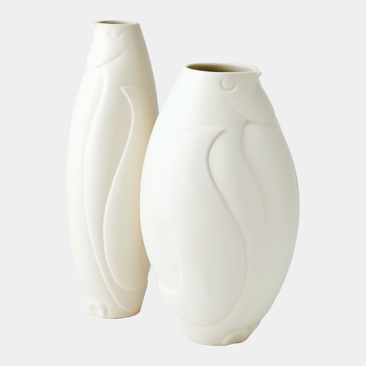 Penguin Vase-Matte White-Wide