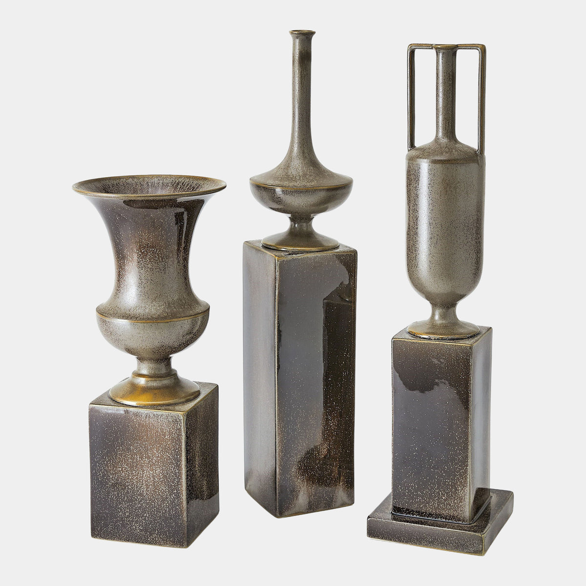 Graeae Pedestal Vase-Reactive Silver-Lg