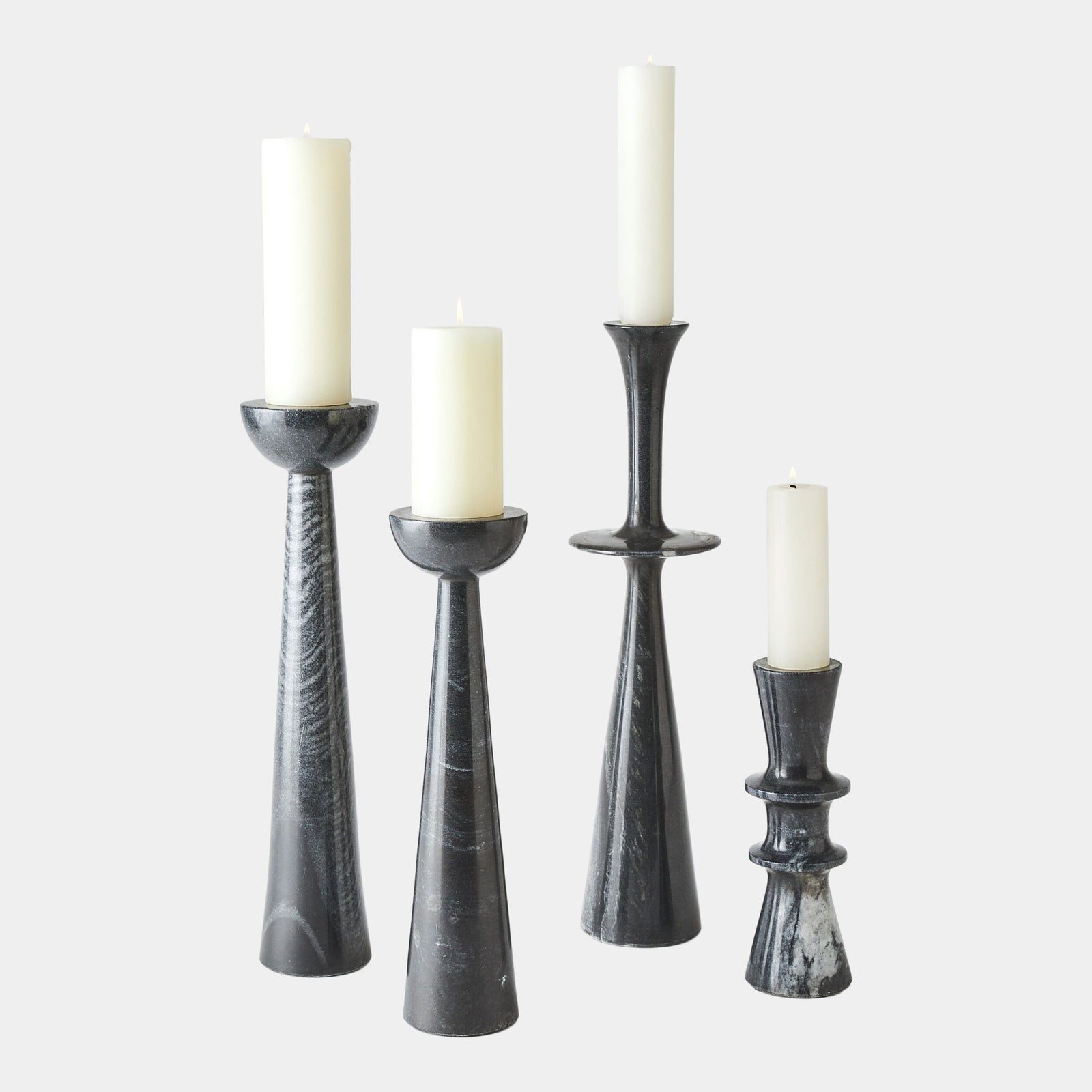 Formosa Candle Holder-Double Flair-Black