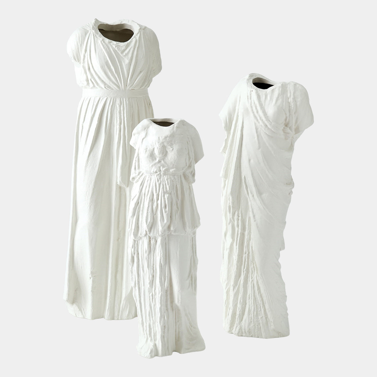 Greco Vase-Matte White-Lg