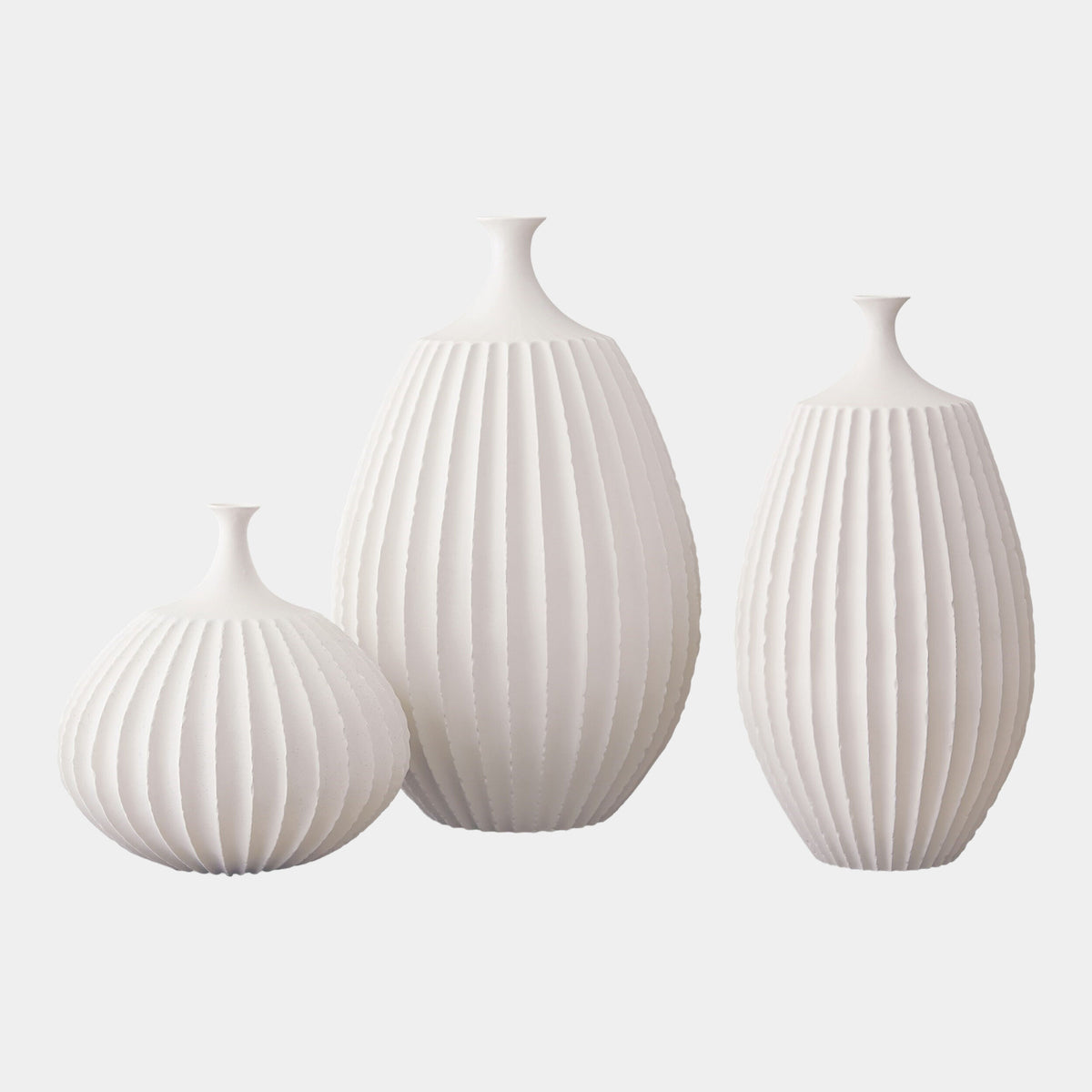Sawtooth Vase-Rustic White-Med