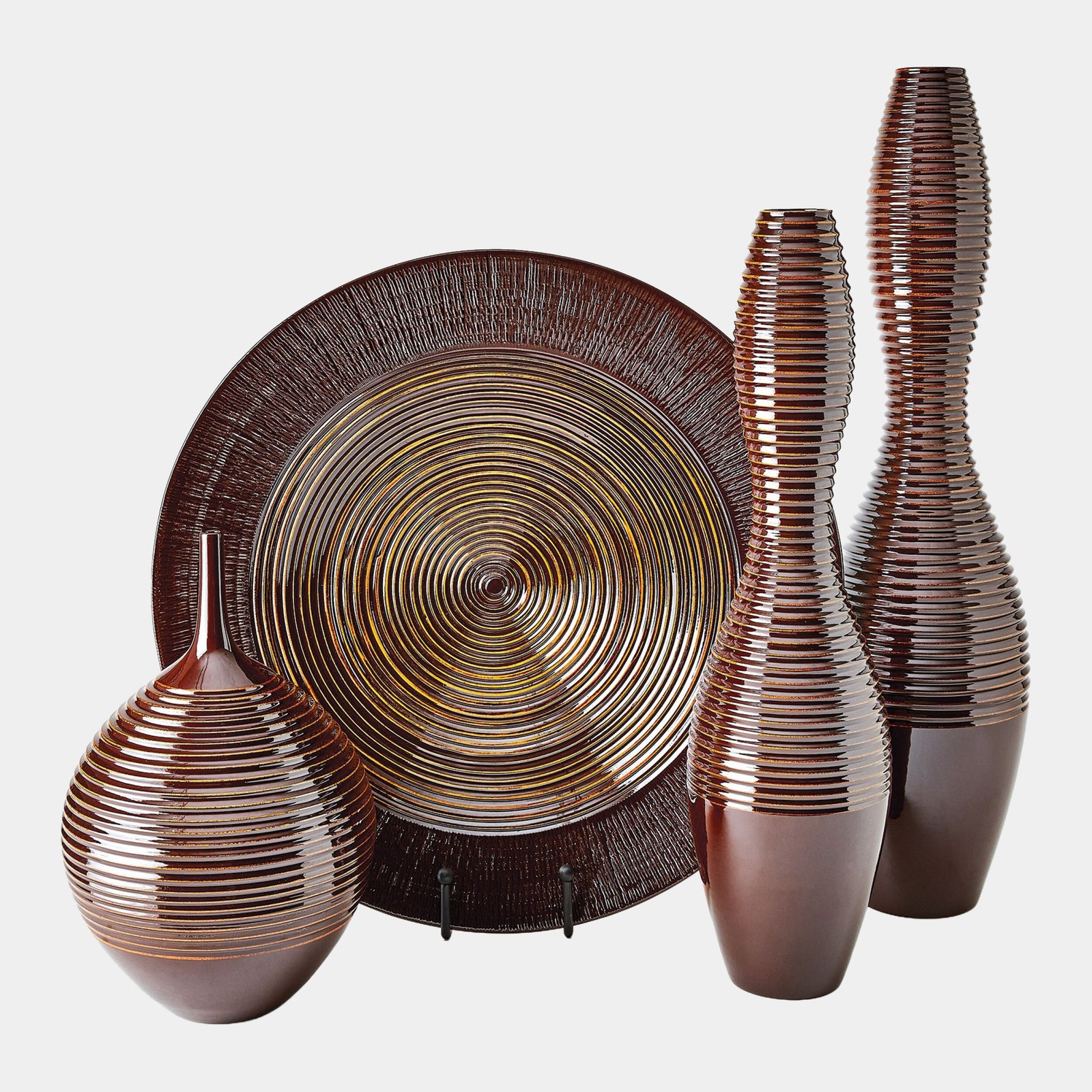 Ribbed Vase-Garnet