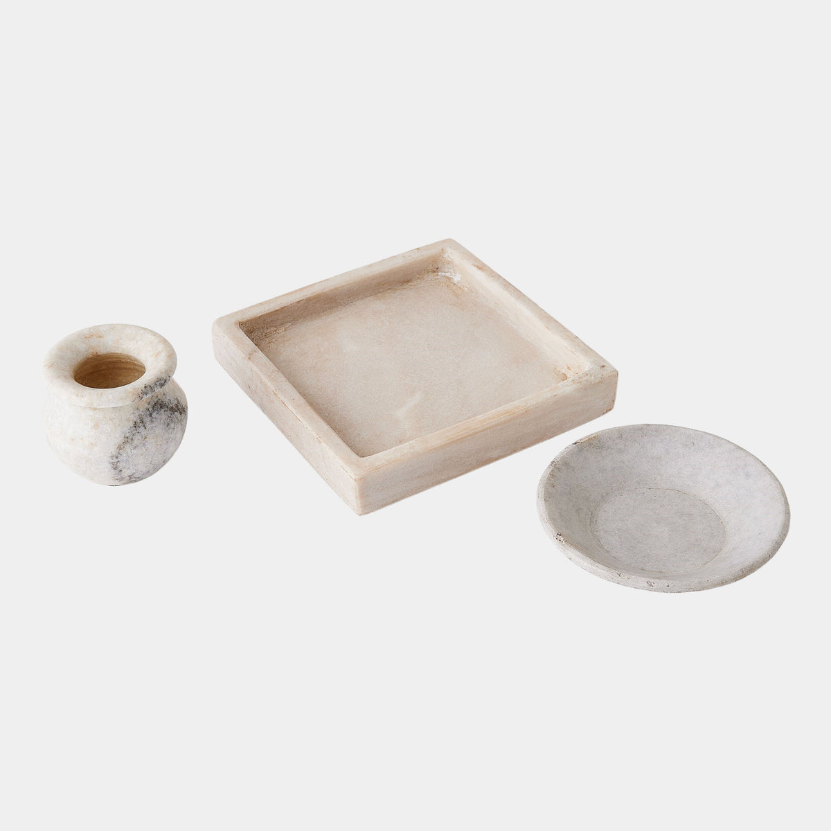Ponyo Marble Vase-Antiqued White