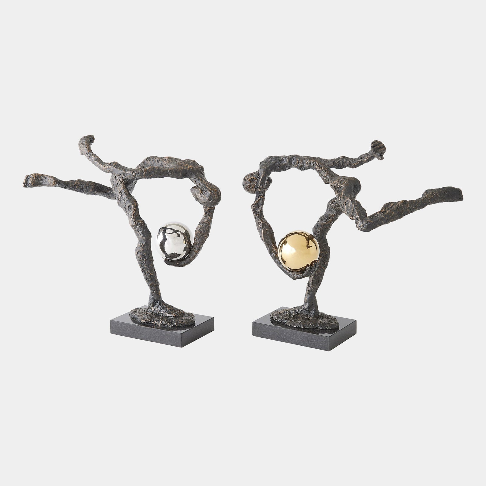 Tripped Up Sculpture-Bronze w/Brass Sphere