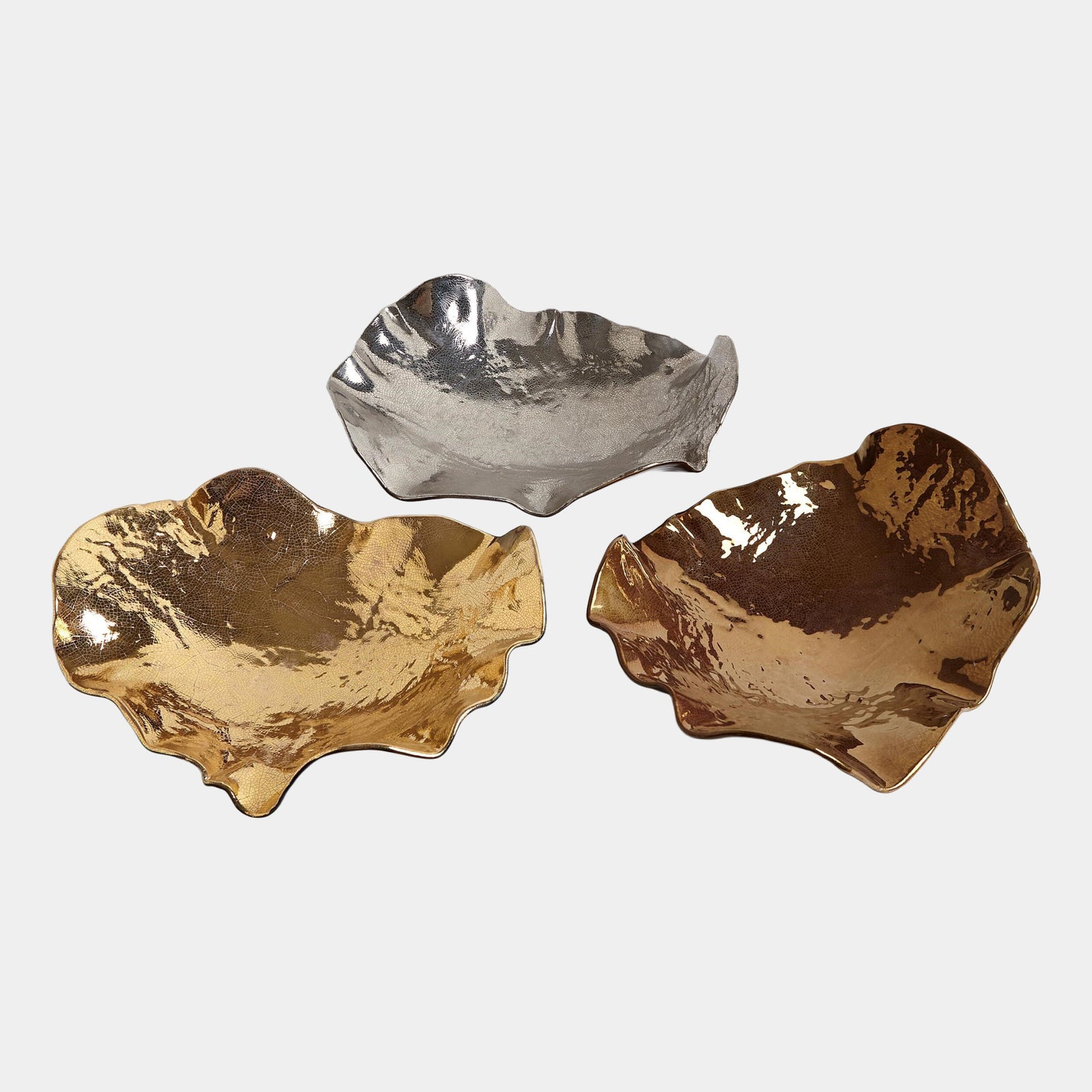 Wave Platter-Platinum Crackle