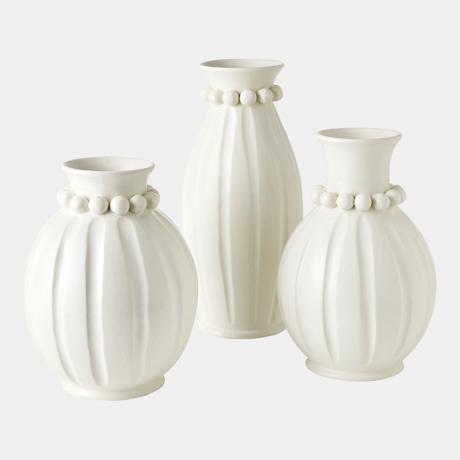 Pearl Vase-Matte White