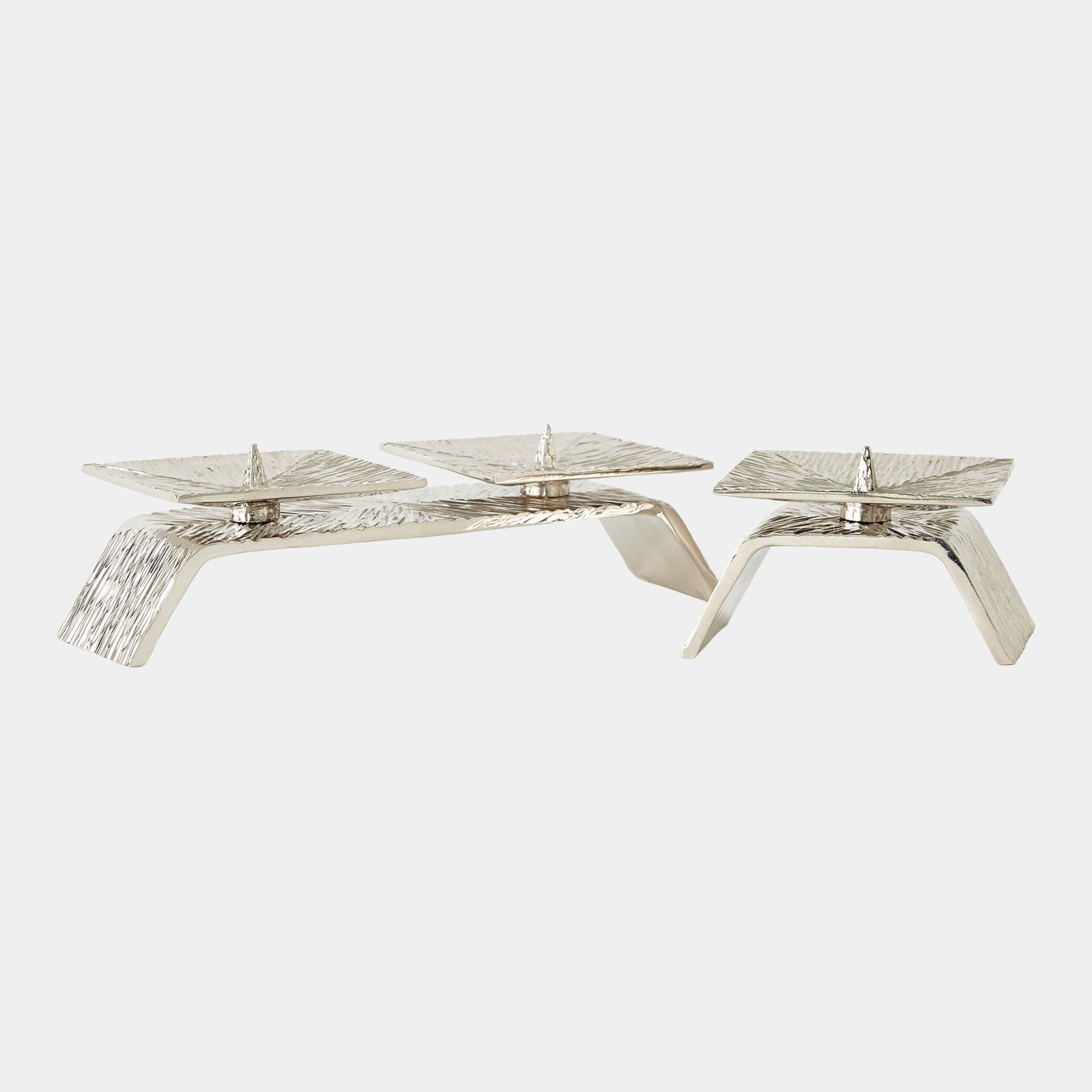 Double Torch Candleholder-Nickel