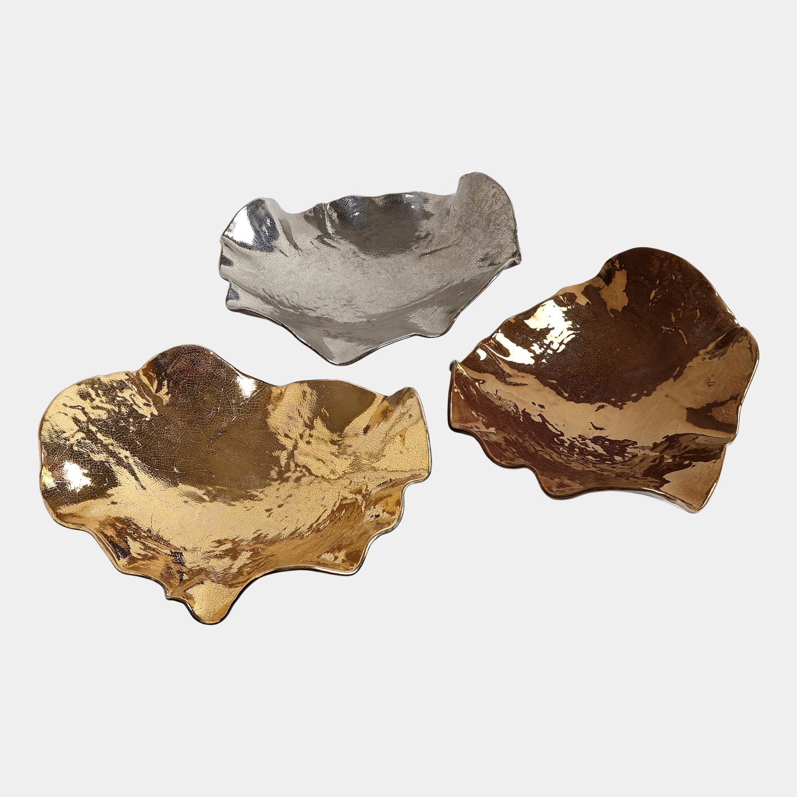 Wave Platter-Bronze Crackle