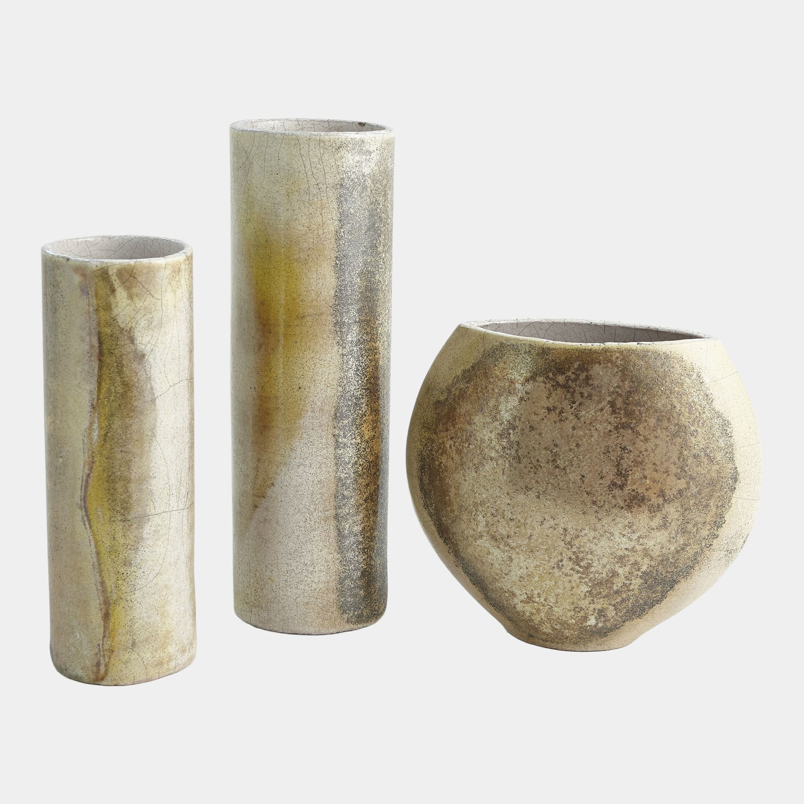 Golden Raku Vase-Lg