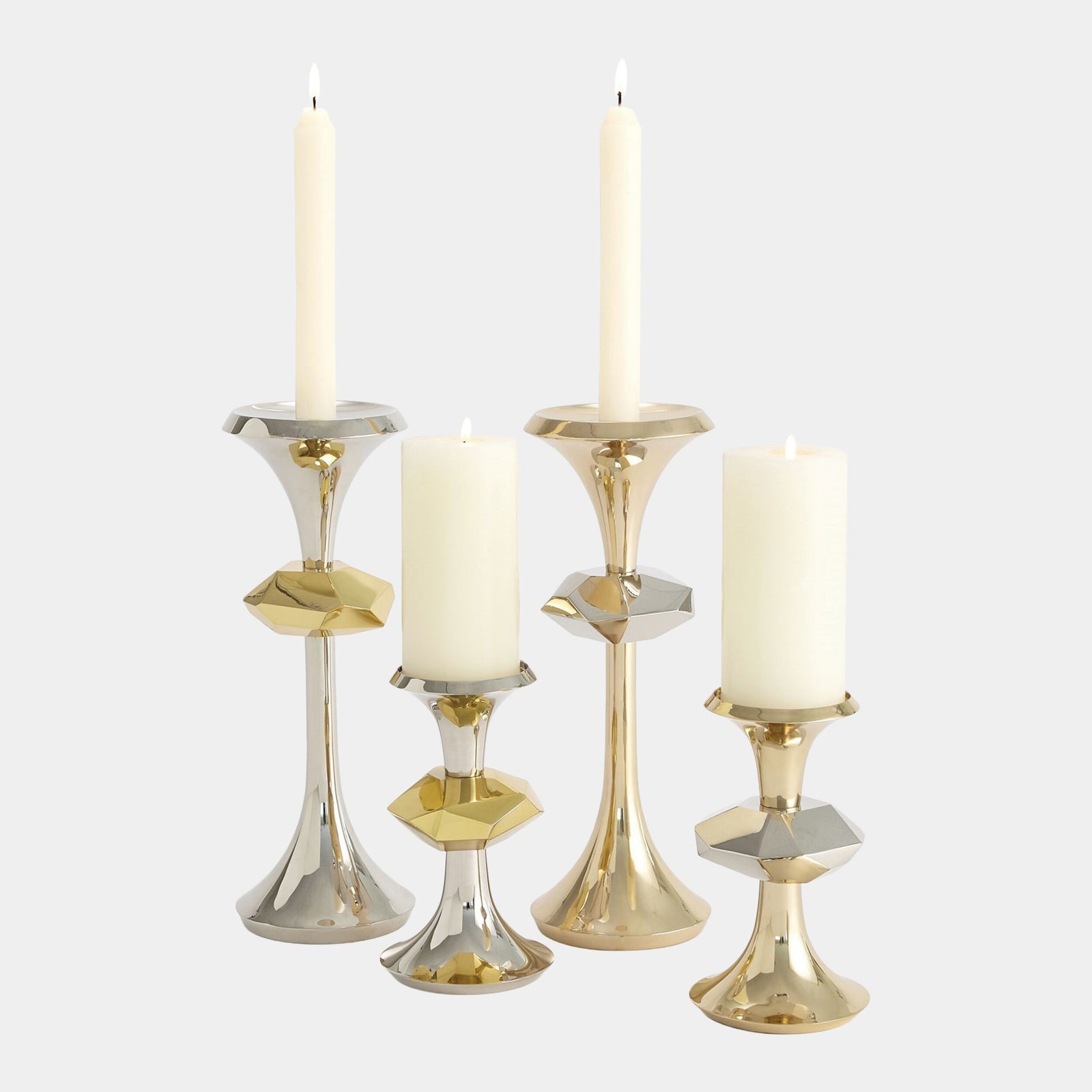 Gabriel Nickel Candle Holder-Sm