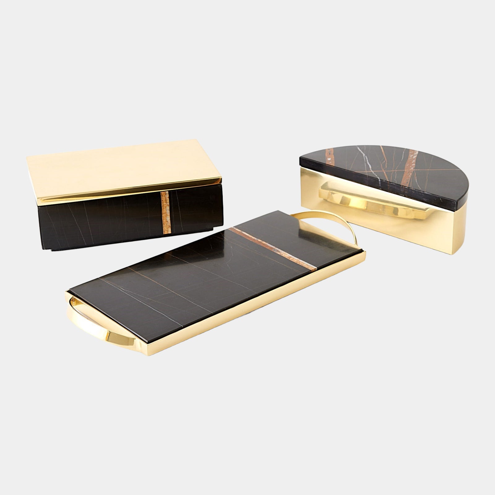 Cosmopolitan Crescent Box-Brass/Black