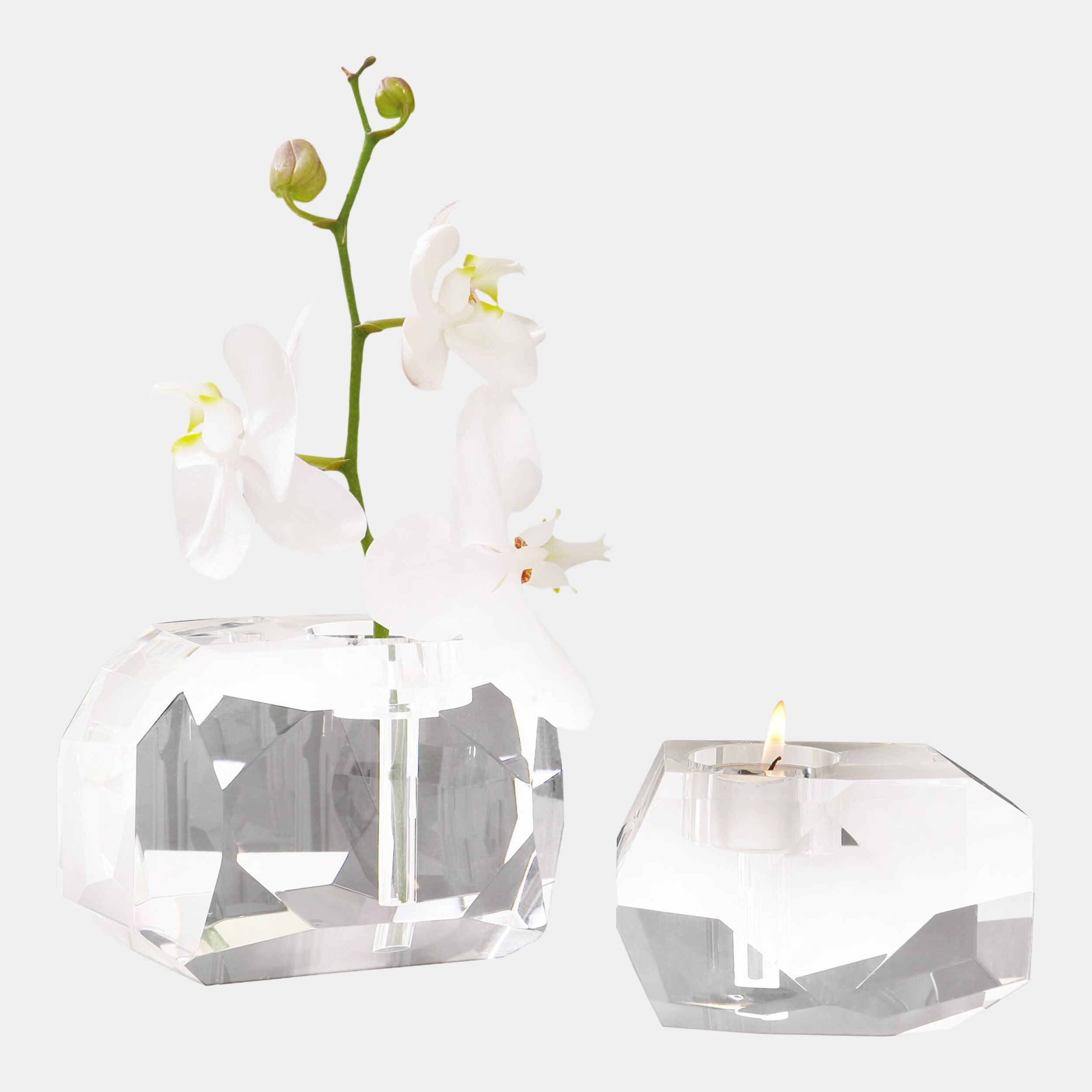 Bird on Crystal Rock-Brass
