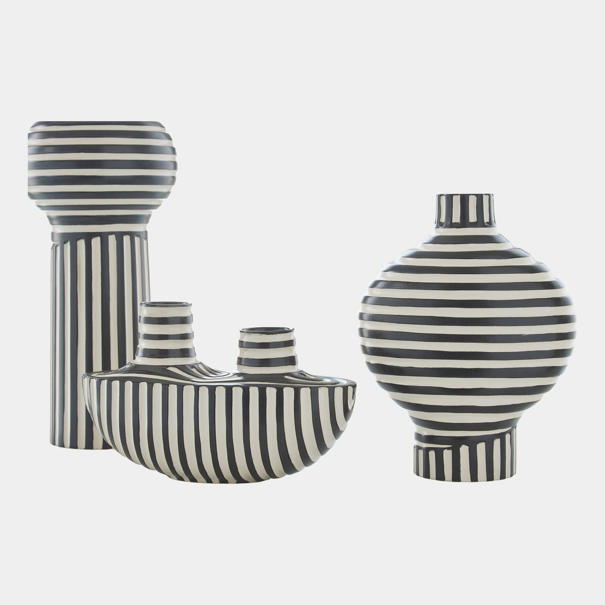 Colbert Vase-Black/White-Tall